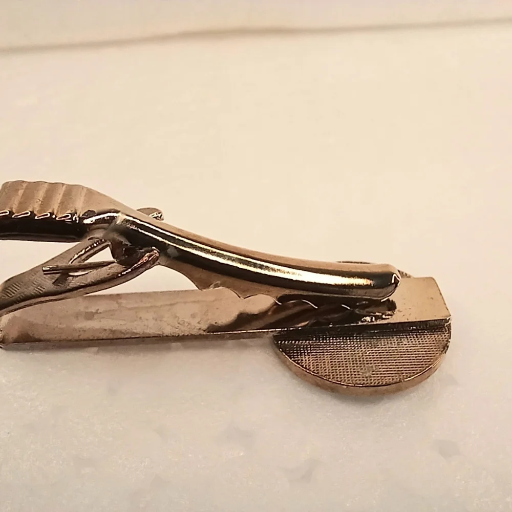 Vintage Tie Bar Clip Nautical Lighthouse Pop Art Deco Brass Cloisonne